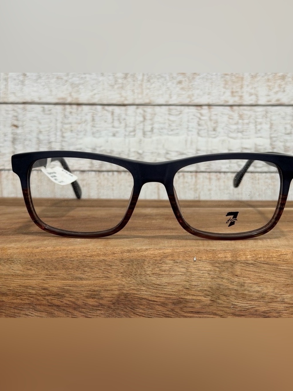 7 For All Mankind Men Baker Matte Dark Grey Brown Eyeglass FRAMES 54-18-142 NWT